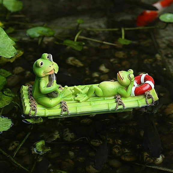 Floating Frog Pond Decoration, Summer Garden Statues,Funny Garden Frog Statue Decoration, Home Bookshelf Desktop Statues Shelves Bathroom Decorative Ornaments Gift