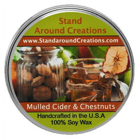 MULLED CIDER & CHESTNUTS TUREEN 3-OZ. ALL NATURAL SOY CANDLE
