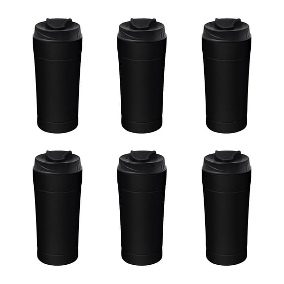 16 oz. Thermal Travel Coffee Tumblers - 6 pack - Black