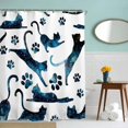 thumbnail image 2 of Sonernt Cats Shower Curtain for Bathroom with 12 Hooks Starry Night Cloth Bath Decor Long Fabric Waterproof, 72x72 Inches, Space Blue, 2 of 6