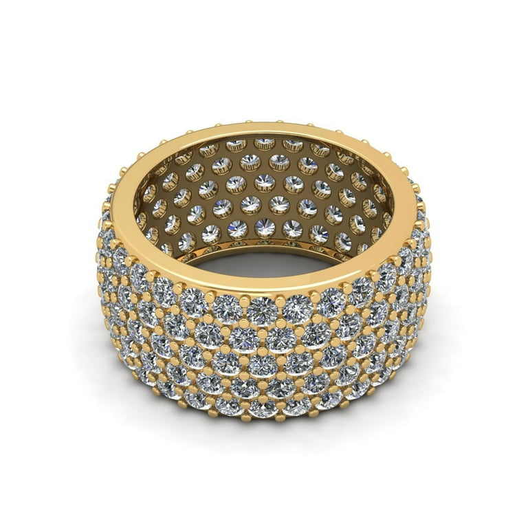 LADIES RING 5.00CT ROUND DIAMOND 10K YELLOW GOLD