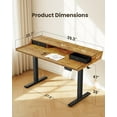 thumbnail image 6 of Kyspho Electric Standing Desk with Drawers, 40″ x 24″ Height Adjustable Stand up Desk with Storage Shelf, Gaming Desk Compatible Monitor Stand, 4 Preset Heights for Home Office, Brown, 6 of 8