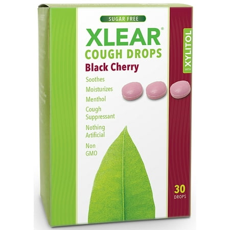 Sugar Free Cough Drops, Natural Black Cherry, 30 ct, Sweetened with xylitol to hydrate dry tissues while providing on-the-go oral care By