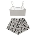 thumbnail image 5 of MEZZALL Halloween Gothic Pajama Set for Women Spaghetti Strap Skeleton Hand Print Crop Tops With Elastic Waist Shorts 2 Piece Home Sleepwear, 5 of 5