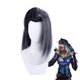 thumbnail image 5 of Peluca de cosplay de Game Valorant Viper Fade Neon JETT, cabello sintético resistente al calor, para fiesta de Halloween, juego de rol y gorro de peluca, 5 of 5