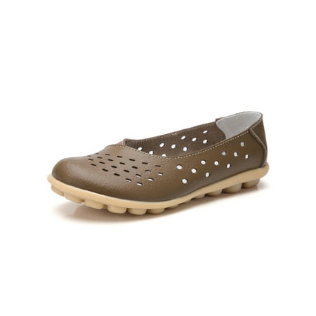 

Crocowalk Women Lightweight Casual Slip On Flats Breathable Hollow Out Loafers Party Comfort Flat Shoe