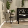 thumbnail image 3 of DecMode 20" x 15" x 24" 3 Tier Black Metal Folding Floral Plantstand with Floral Cutouts, 3 of 16
