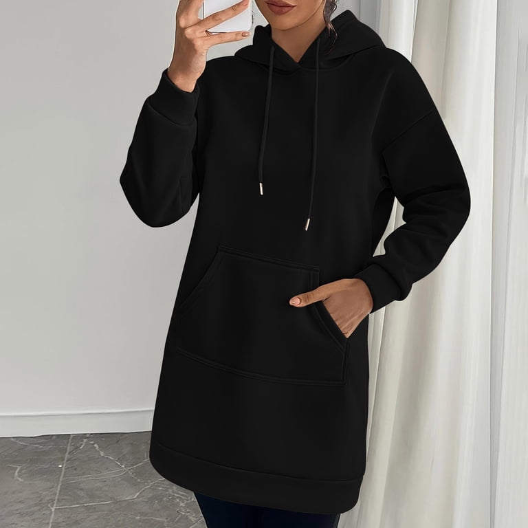 oversized hoodie dress with zipper Oversized Half-Zip Hoodie Dress