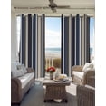 thumbnail image 3 of Colored Stripes Blackout Curtains for Bedroom, Thermal Insulated Drapes, Blue Black White Brown Abstract Lines Black Out Curtains 63 Inch Long Room Darkening Kitchen Curtains 42"x63" 2 Panels, 3 of 8