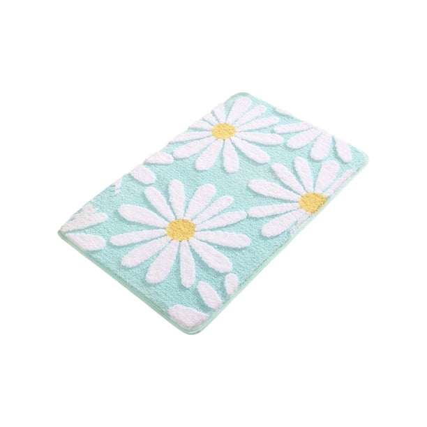 Advancent Alfombras antideslizantes para baño: sin desprendimiento Exquisita alfombra de flores artesanales Alfombra para el piso Sin daños en Juegos de accesorios de baño Cielo azul 40*60cm
