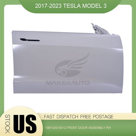 Right Passenger Side Front Door Shell Panel for 2017 2018 2019 2020 2021 2022 2023 Tesla Model 3