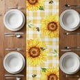 thumbnail image 6 of Sunflowers Table Runner - 60 Inch Long, Kitchen Dining Table Runner Dresser Scarves, Yellow Plaid Sunshine Vintage Country Bee Farmhouse Decor for Coffee Tables Wedding Party Banquet, 6 of 8