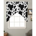 thumbnail image 2 of Black and White Swag Valances for Windows, Farmhouse Cow Black White Rod Pocket Sheer Valances for Small Windows, Swag Toppers Light Filtering for Kitchen Living Room 2 Panels 28''x36'', 2 of 6