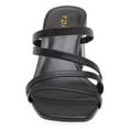 thumbnail image 4 of YDN Women's Strappy Square Open Toe Slide Sandals Slip On Block Mid Heels Mules Slippers Daily Dressy Party Shoes Size 9.5 Black, 4 of 4