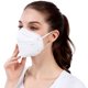 thumbnail image 4 of Muyoka 10 protectores faciales KN95 de 5 capas con visera desechable, 95 % de filtraci贸n, transpirables, con v谩lvula de aire y el谩sticos y c贸modos ganchos para las orejas para adultos (blanco), 4 of 6