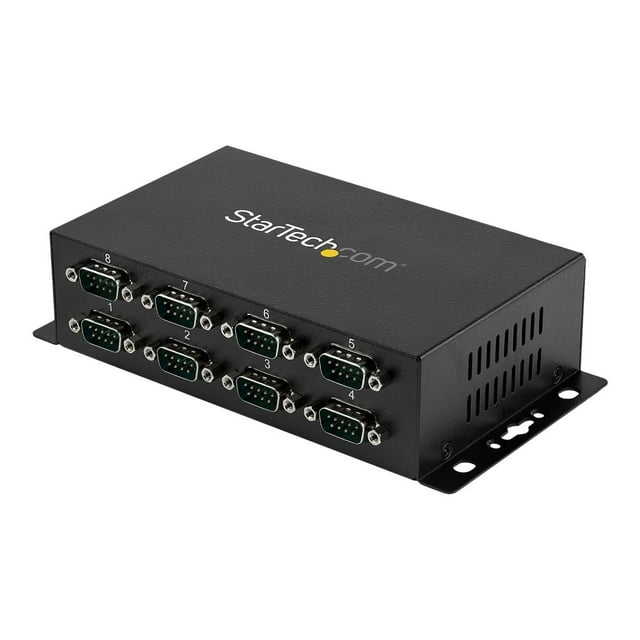 StarTech.com 8 Port USB to Serial RS232 Adapter - Wall Mount - Din Rail - COM Port Retention - FTDI USB to DB9 RS232 Hub (ICUSB2328I) - Serial adapter - USB 2.0 - RS-232 x 8 - black