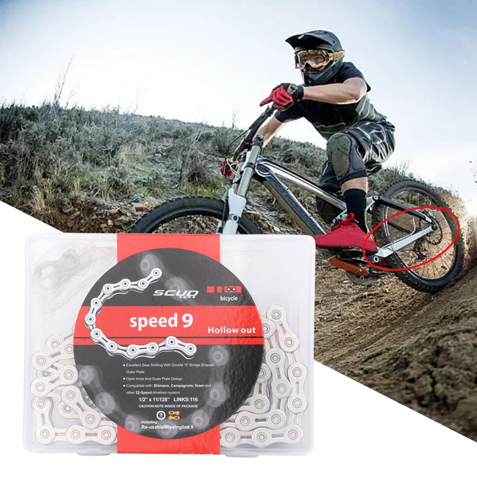 Mountain Road Bike Chain 116 s Solid Half Hollow Chains Speed