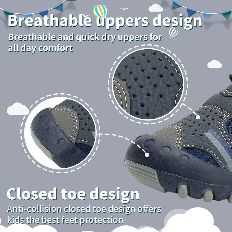 Apakowa Kid's Boy's Close Toe Sport Beach Sandals