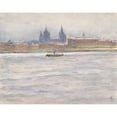 thumbnail image 2 of Carel Nicolaas Storm van 's-Gravesande 24x20 Gold Ornate Framed and Double Matted Museum Art Print Titled - View of Mainz from the River (1894), 2 of 4