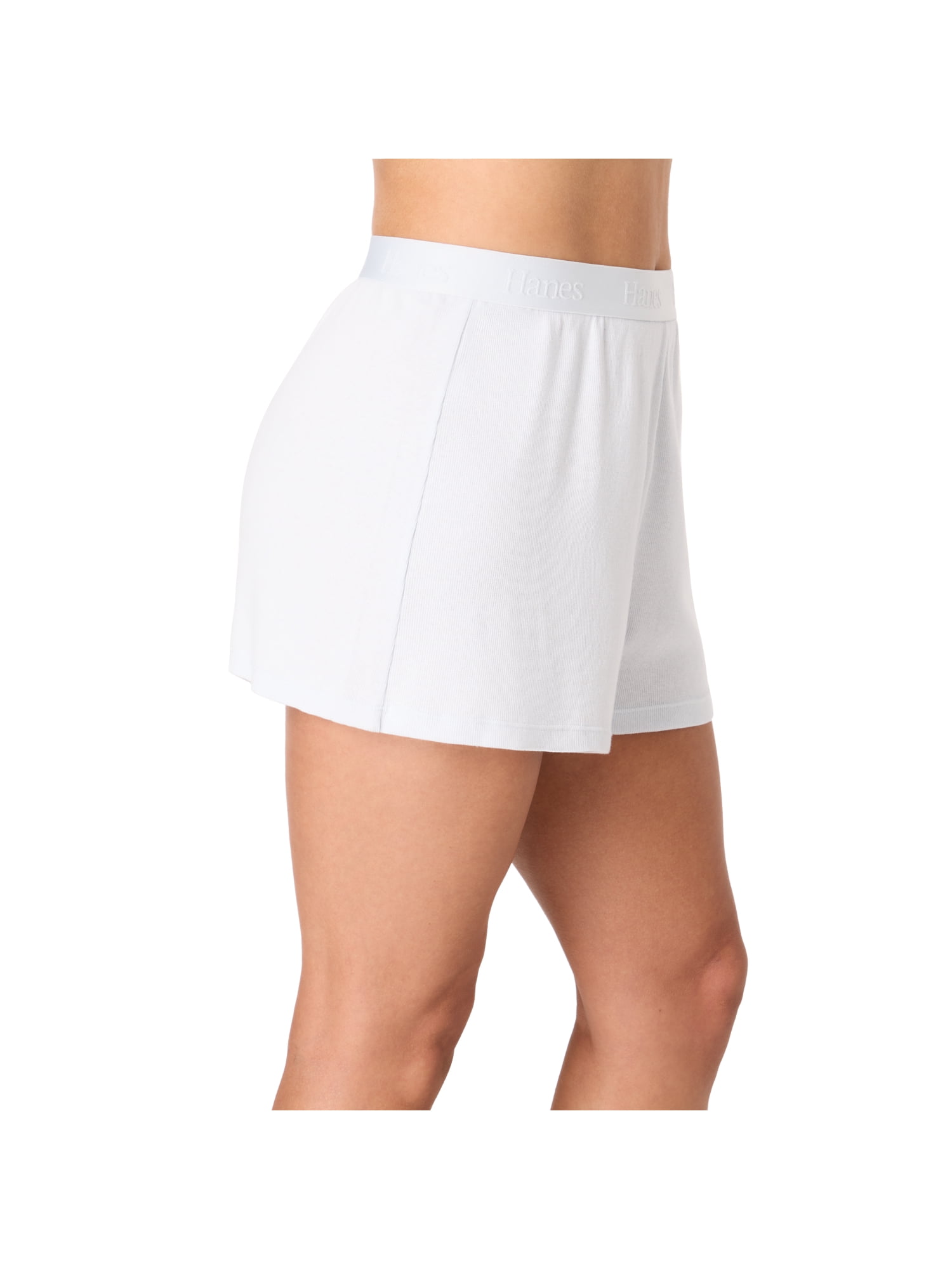 Hanes Originals Women's SuperSoft Comfywear Rib Sleep Shorts, Sizes S to 2X