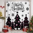 thumbnail image 2 of Shower Curtain 72"W x 78"L Winter Abstract Christmas Tree Snowflake Fabric Shower Curtains Set with Hooks Water Repellent Bathroom Curtains Machine Washable Bathroom Accessories, 2 of 9