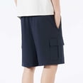 thumbnail image 6 of BXJX Boys Athletic Shorts, Elastic Waist Casual Quick-dry Multi-pocket Kids Shorts with Drawstring Navy Size 16-17 T, 6 of 9