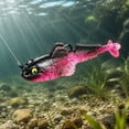 thumbnail image 4 of Bass Fishing Lure Soft Plastic Fishing Lures 0.46 Oz Weighted Pre Rigged Swimbaits for Bass Fishing Freshwater Fish Bait for Trout Walleye Pink Black 1 Pack, 4 of 6