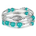 thumbnail image 1 of Fulu Autumn Pulseras Apilables Con Cuentas Para Mujer Boho Wrap Pulsera De Plata En Capas Joyería De Moda Regalos Para Ella (17-Verde Mar), 1 of 5