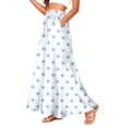 thumbnail image 2 of Bbyeadc Women's Skirts Satin A-Line Skirt Polka Dot Comfort Skirt Casual Party Maxi Skirt with Pocket,Light Blue(M), 2 of 5