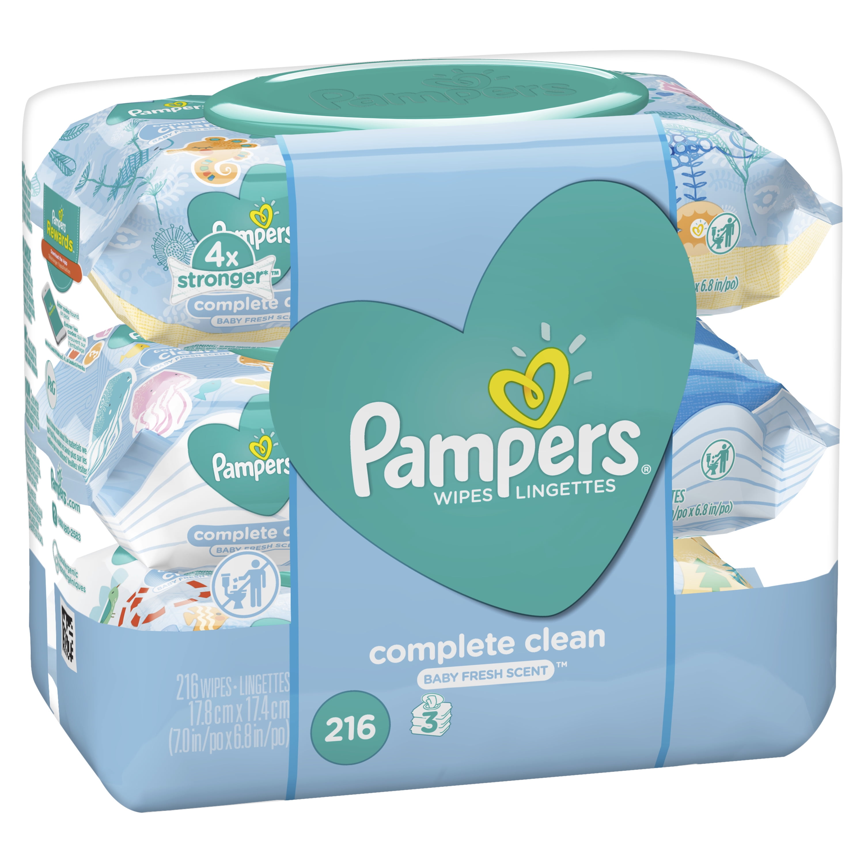 Pampers Baby Wipes, Complete Clean Scented, 3X PopTop Packs, 216 Count Walmart Inventory