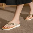 thumbnail image 3 of zuwimk Comfortable Sandals For Women,Women Comfort Corrector Flat Shoes Orthopedic Toe Ring Slides Flip Flops Gold, 3 of 5