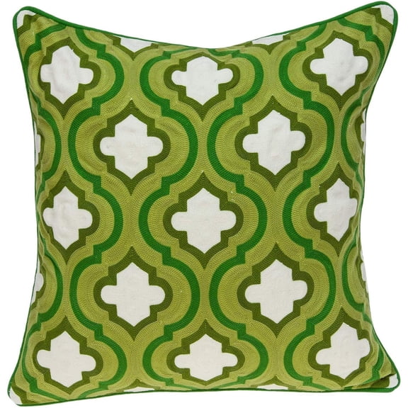 Green & White Throw Pillow -Decorative Accent Pillow - Modern Design