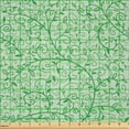 thumbnail image 2 of Ambesonne Floral Fabric by the Yard Microfiber, Retro Continuous Branch Art, 5 Yards, Fern Green Grey, 2 of 2