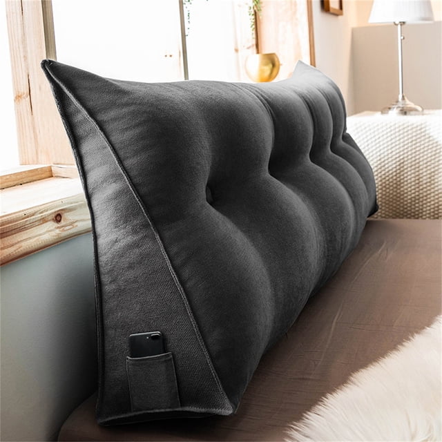 Triangular Wedge Pillow Bed Headboard Cushion Reading Backrest Ergonomic Back Support for Sofa Bunk Bed Dormitory Relaxing with Detachable Washable Cover