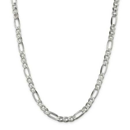 925 Sterling Silver 6.5mm Figaro Chain 24 Inch | Walmart Canada