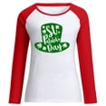 thumbnail image 4 of Lilgiuy Women's Spring Patchwork St. Patrick's Day Printed Long Sleeves Round Neck Casual Tee Tops Blouse for Yoga, 4 of 5