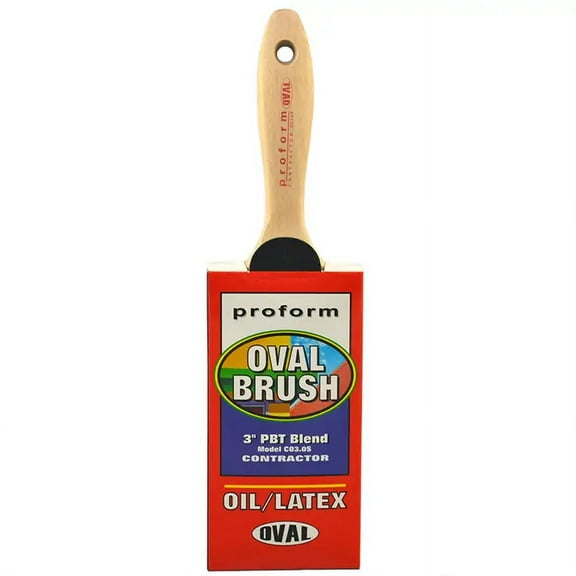 3" Proform Technologies CO3.0S 70/30 Blend Straight Cut Paint Brush, Oval Handle