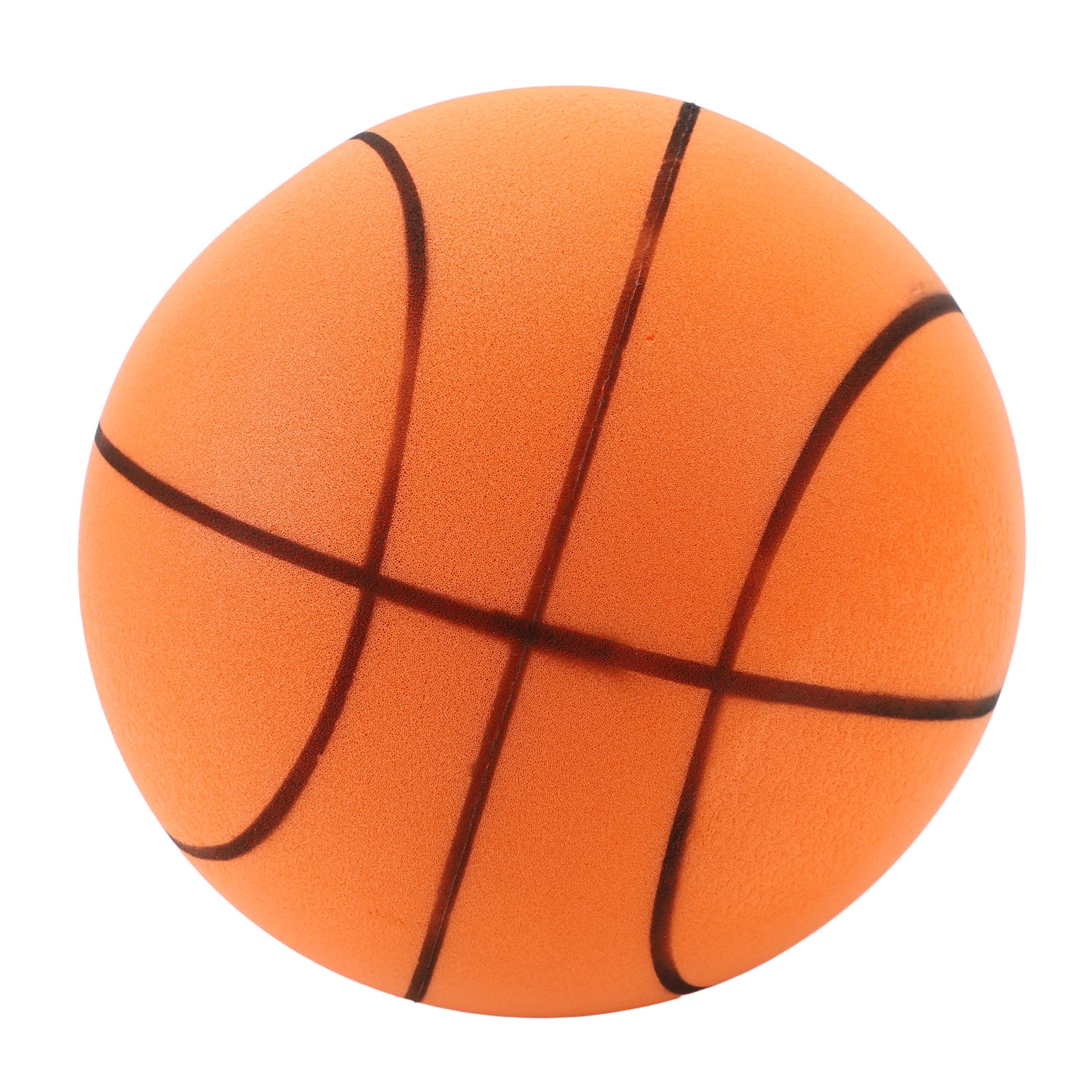 YAHHU Silent Basketball Size 5 (27.5") / 19 cm in Orange - PU Highly Elastic Inflation Free Quiet Bounce Basketball, Improves Hand Eye Coordination for Home Apartment Indoor Kids Training Practice