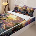 thumbnail image 3 of Homewish Donkey Foal Desert Sunset Print Zipper Twin Comforter Sets with Fitted Sheet and 2 Pillowcases,Southwestern Style Zipper Bedding Set For Kids Boys And Girls,Reversible,4 Pieces, 3 of 7
