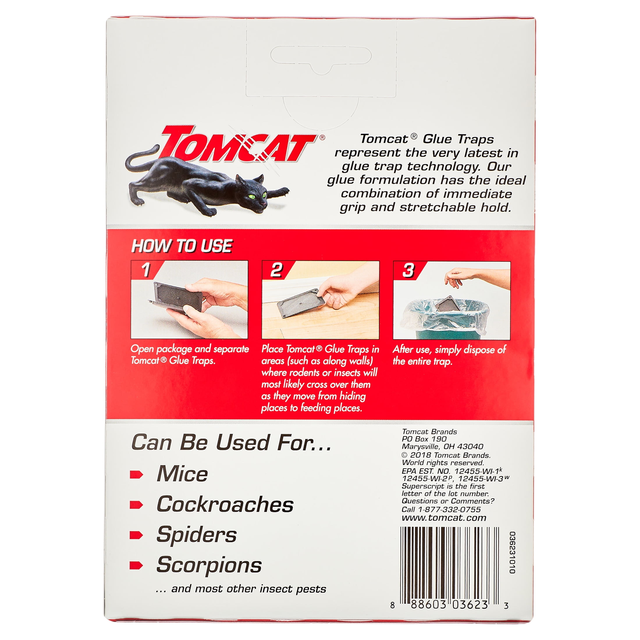 TOMCAT Super Hold Glue Traps Mouse Size for Mice, Cockroaches, Spiders, and  Scorpions, Ready-To-Use, 4 Traps 036271005 - The Home Depot