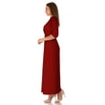 thumbnail image 3 of SR Women's Casual Wrap Floor Length Maxi Dress, 5X, Wine, 3 of 5