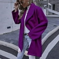 thumbnail image 4 of IROINNID Women's Comfy Mid-Long Jacket Solid Color Open Front Long Sleeve Outwear, Purple, 4 of 7