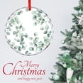 thumbnail image 3 of Eucalyptus Leaf Sage Green Crystal Glass Christmas Ornament Xmas Decor Indoor Home Holiday Party Gifts Australia Botanical Small Leaf Pattern Holiday Ornaments, 3 of 8