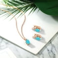 thumbnail image 4 of Gem Stone King 4.70 Ct Green Turquoise White Diamond 18K Rose Gold Plated Silver Pendant and Earrings Jewelry Set, 4 of 4