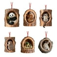 thumbnail image 2 of Dserhfy 6Pcs Christmas Ornament Forest Animal Squirrel Monkey Koala Design Acrylic Hanging Ornament Xmas Tree Home Decor, 2 of 8
