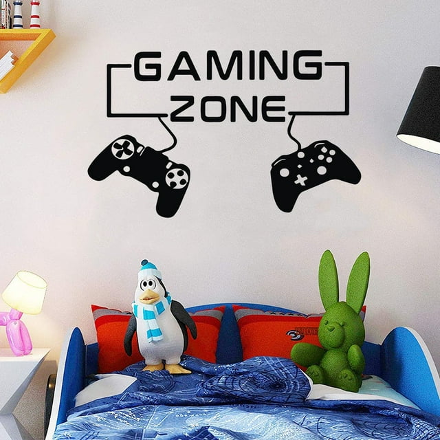 Adhesivos de pared Gaming Zone con dibujos animados para mando de juegos de PVC, 30 x 50 cm
