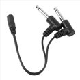 thumbnail image 4 of 3 Piezas 3.5mm Mini 1/8 Pulgadas Jack Hembra Estéreo Una Doble 1/4 6.35mm Macho Macho Mono Adaptador de Audio de ángulo Recto Y Cable Divisor, 4 of 5
