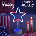 thumbnail image 7 of 4th of July Red White Blue Star Neon Light, Soft Glow LED Base USB & Battery Operated, Portable Patriotic Light for Independence Day Memorial Day Party Table Wall Scene Decor, 7 of 7