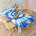 thumbnail image 3 of Blue Tie Dye Mandala Pattern Rectangle Tablecloth 60"x120",Waterproof Polyester Rectangle Table Cloth, Wipeable Spillproof Polyester Tablecloth for Dining, Camping, Indoor and Outdoor, 3 of 6