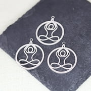 3PCS DIY Stainless Steel Yoga Meditation Charm Boho Namaste Zen Pendant Necklace For Women Amulet Jewelry Accessories Gift
